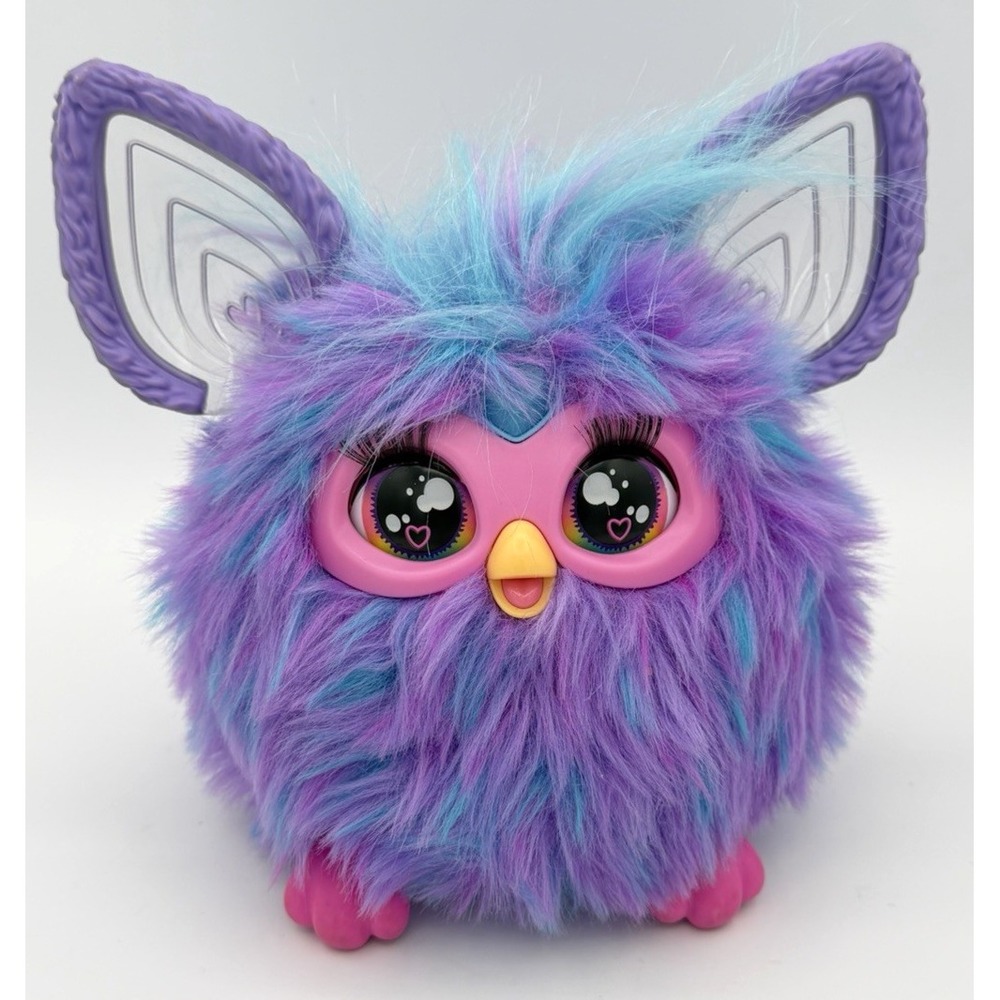 Furby Boom Purple & Blue Tie Dye Plush Interactive Toy 2023 Tested EUC